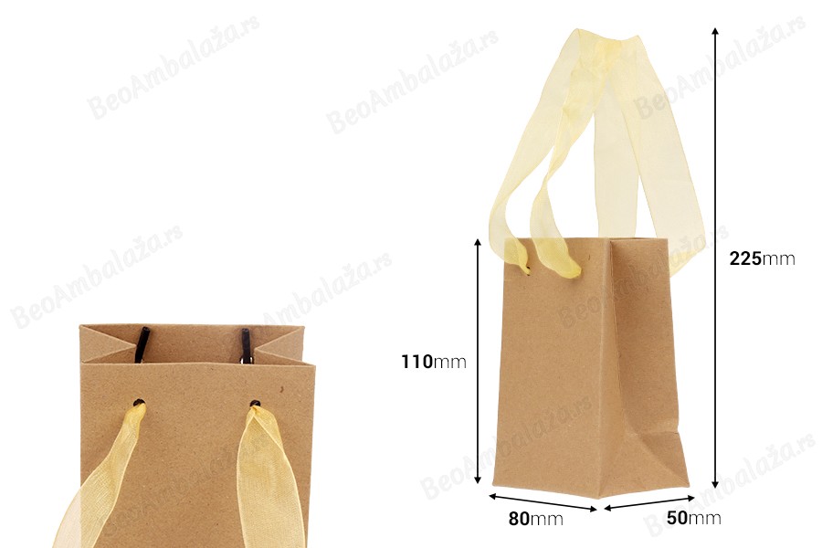 Papirna kraft kesa 80x50x110mm sa trakom - 20 kom-dimenzije_slike