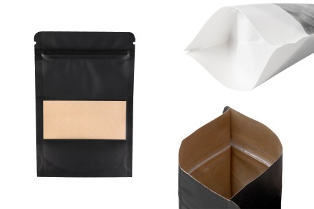 DoyPack kesice sa zip zatvaranjem, prozorom, ovalnim dnom i sa mogućnošću termo zatvaranja 100x35x150mm - 100komada-slika_proizvoda