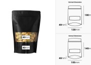 DoyPack kesice sa zip zatvaranjem, prozorom, ovalnim dnom i sa mogućnošću termo zatvaranja 120x40x180mm - 100 komada-dimenzije_slike