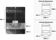Crna aluminijumska DoyPack  180x40x260 mm kesica sa zip zatvaranjem, prozorom, ovalnim dnom i sa mogućnošću termo lepljenja - 100kom-dimenzije_slike