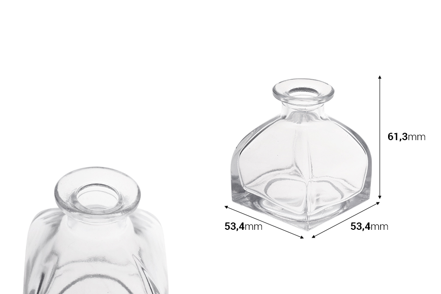 Staklena četvrtasta flašica od 50mL-dimenzije_slike