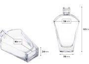 Staklena bočica za parfem 50mL, posebnog "V" oblika, 18/415