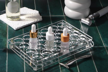 Stalak (postolje) od pleksiglasa 190x140x28mm - 24 otvora prečnika 25mm-grupa_slika