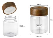 Staklena cilindrična teglica 160mL sa drvenim zatvaračem-dimenzije_slike