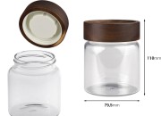 Staklena cilindrična teglica 330mL sa drvenim zatvaračem-dimenzije_slike