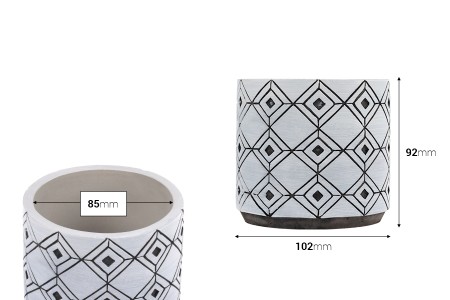 Dekorativna posuda od cementa 102x92 mm u više dizajna - 4 kom-dimenzije_slike