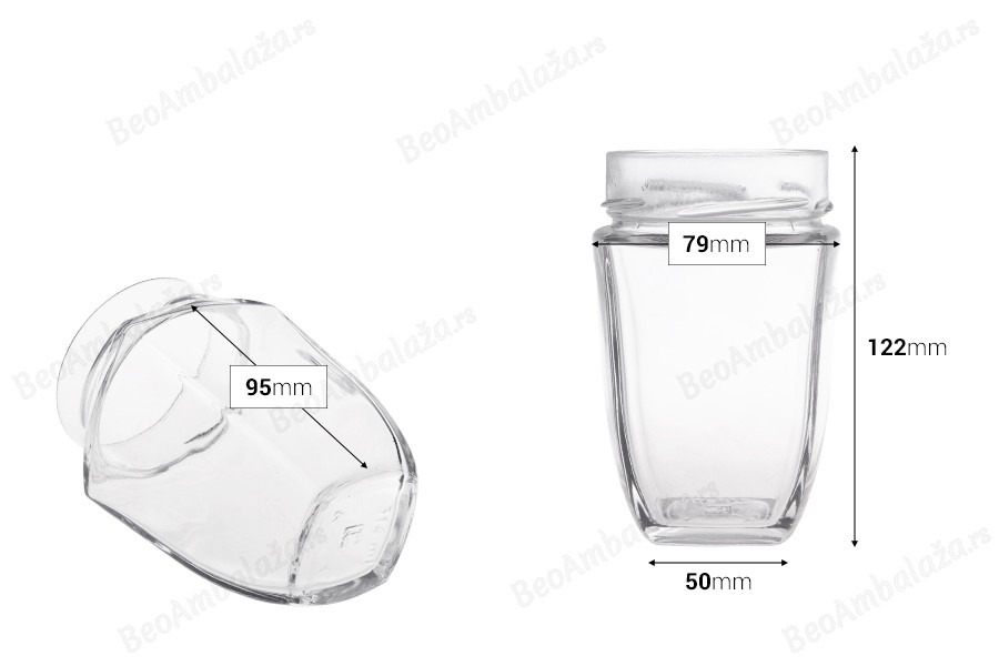 Staklena tegla 314mL (za T.O. 76 Deep zatvarač) - bez zatvarača-dimenzije_slike