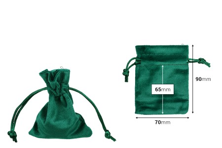 Vrećica od velura 70x90mm, u zelenoj boji - 50 kom-dimenzije_slike