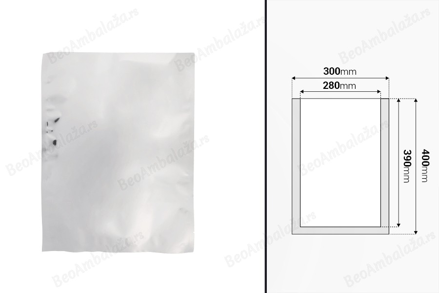 Aluminijumske kesice 300x400 mm sa mogućnošću termo zatvaranja i lakim otvaranjem – 100 kom-dimenzije_slike