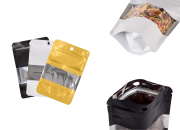 Aluminijumske DoyPack kesice sa zip zatvaranjem, prozorom, ovalnim dnom i sa mogućnošću termo lepljenja 100x30x150mm - 100kom-slika_proizvoda