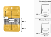 Aluminijumske DoyPack kesice sa zip zatvaranjem, prozorom, ovalnim dnom i sa mogućnošću termo lepljenja 100x30x150mm - 100kom-dimenzije_slike