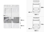 Aluminijumske DoyPack kesice sa zip zatvaranjem, prozorom, ovalnim dnom i sa mogućnošću termo lepljenja 150x40x220mm - 100kom-dimenzije_slike