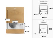 Aluminijumske DoyPack kesice sa zip zatvaranjem, prozorom, ovalnim dnom i sa mogućnošću termo lepljenja 160x40x240mm - 100kom-dimenzije_slike