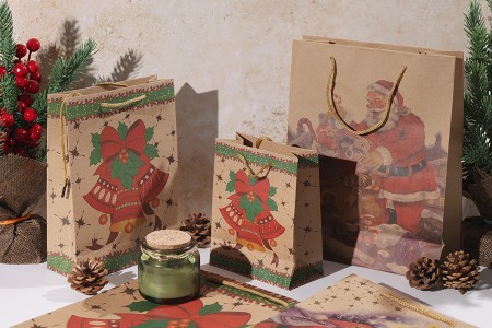 Božićna kesa sa ručkom od kanapa 240x80x330mm, u 4 dizajna - 20 kom-grupa_slika