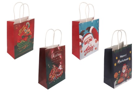 Božićne papirne poklon kese 150x80x210 mm sa ručkom - 12 kom-slika_proizvoda