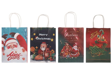 Božićne papirne poklon kese 150x80x210 mm sa ručkom - 12 kom-grupa_slika