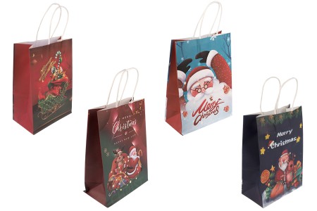 Božićne papirne poklon kese 185x95x255 mm sa ručkom - 12 kom-slika_proizvoda