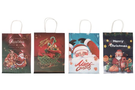 Božićne papirne poklon kese 185x95x255 mm sa ručkom - 12 kom-grupa_slika