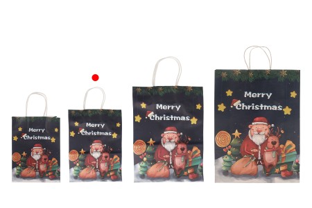 Božićne papirne poklon kese 185x95x255 mm sa ručkom - 12 kom-grupa_slika