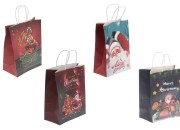Božićne papirne poklon kese 255x125x330 mm sa ručkom - 12 kom