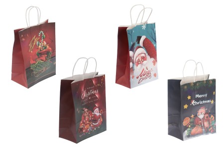 Božićne papirne poklon kese 255x125x330 mm sa ručkom - 12 kom-slika_proizvoda