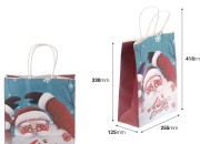 Božićne papirne poklon kese 255x125x330 mm sa ručkom - 12 kom