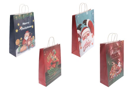 Božićne papirne poklon kese 315x115x420 mm sa ručkom - 12 kom-slika_proizvoda