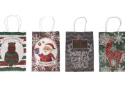 Papirne poklon kese sa Božićnim motivima, dimenzija 150x80x210 mm sa ručkom - 12 kom-grupa_slika