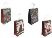 Papirne poklon kese sa Božićnim motivima, dimenzija 185x95x255 mm sa ručkom - 12 kom-slika_proizvoda
