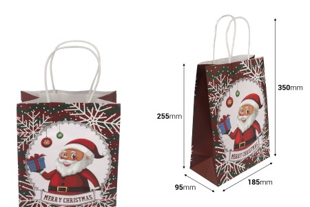 Papirne poklon kese sa Božićnim motivima, dimenzija 185x95x255 mm sa ručkom - 12 kom-dimenzije_slike
