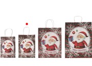 Papirne poklon kese sa Božićnim motivima, dimenzija 185x95x255 mm sa ručkom - 12 kom-grupa_slika