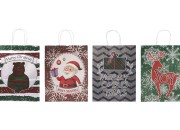 Papirne poklon kese sa Božićnim motivima, dimenzija 255x125x330 mm sa ručkom - 12 kom-grupa_slika