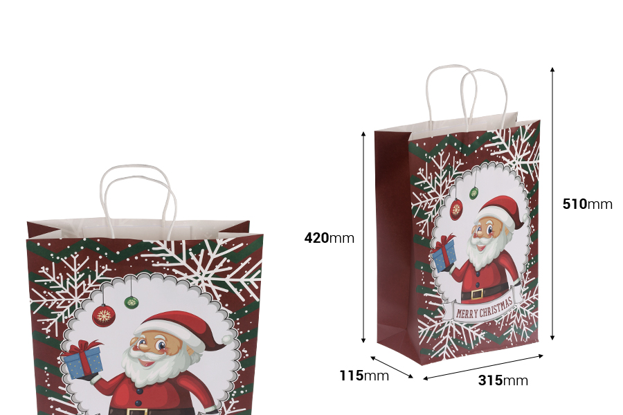 Papirne poklon kese sa Božićnim motivima, dimenzija 315x115x420 mm sa ručkom - 12 kom-dimenzije_slike