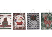 Papirne poklon kese sa Božićnim motivima, dimenzija 315x115x420 mm sa ručkom - 12 kom-grupa_slika