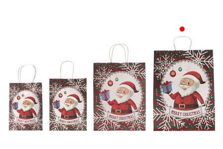 Papirne poklon kese sa Božićnim motivima, dimenzija 315x115x420 mm sa ručkom - 12 kom-grupa_slika