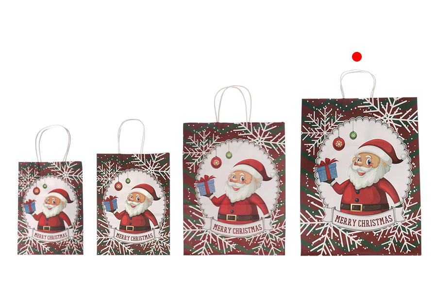 Papirne poklon kese sa Božićnim motivima, dimenzija 315x115x420 mm sa ručkom - 12 kom-grupa_slika