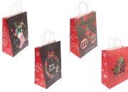 Elegantne papirne poklon kese sa Božićnim motivima, dimenzija 255x125x330 mm sa ručkom - 12 kom-slika_proizvoda