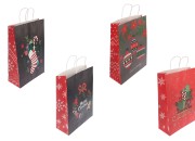 Elegantne papirne poklon kese sa Božićnim motivima, dimenzija 315x115x420 mm sa ručkom - 12 kom-slika_proizvoda