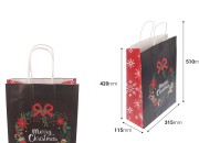Elegantne papirne poklon kese sa Božićnim motivima, dimenzija 315x115x420 mm sa ručkom - 12 kom-dimenzije_slike