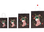 Elegantne papirne poklon kese sa Božićnim motivima, dimenzija 315x115x420 mm sa ručkom - 12 kom-grupa_slika