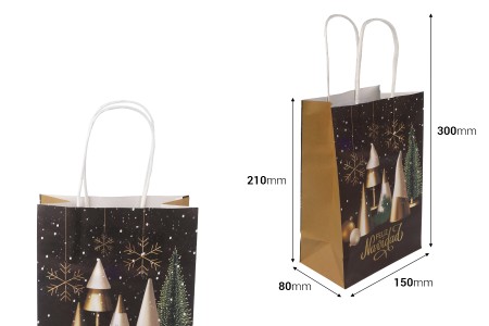 Papirne kese sa Božićnim motivima, dimenzija 150x80x210 mm sa ručkom - 12 kom-dimenzije_slike