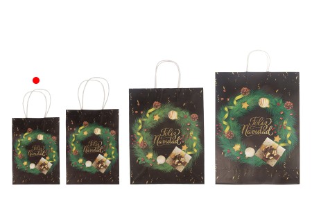 Papirne kese sa Božićnim motivima, dimenzija 150x80x210 mm sa ručkom - 12 kom-grupa_slika