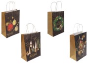 Papirne kese sa Božićnim motivima, dimenzija 185x95x255 mm sa ručkom - 12 kom