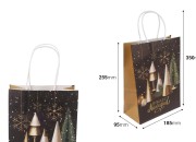 Papirne kese sa Božićnim motivima, dimenzija 185x95x255 mm sa ručkom - 12 kom
