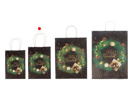 Papirne kese sa Božićnim motivima, dimenzija 185x95x255 mm sa ručkom - 12 kom-grupa_slika