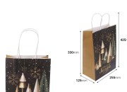 Papirne kese sa Božićnim motivima, dimenzija 255x125x330 mm sa ručkom - 12 kom