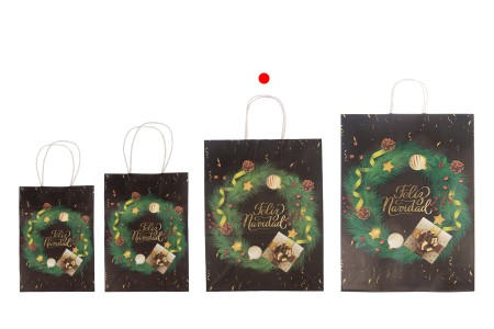 Papirne kese sa Božićnim motivima, dimenzija 255x125x330 mm sa ručkom - 12 kom-grupa_slika