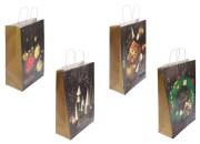 Papirne kese sa Božićnim motivima, dimenzija 315x115x420 mm sa ručkom - 12 kom