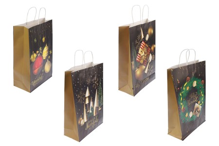 Papirne kese sa Božićnim motivima, dimenzija 315x115x420 mm sa ručkom - 12 kom-slika_proizvoda