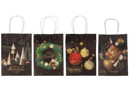 Papirne kese sa Božićnim motivima, dimenzija 315x115x420 mm sa ručkom - 12 kom-grupa_slika